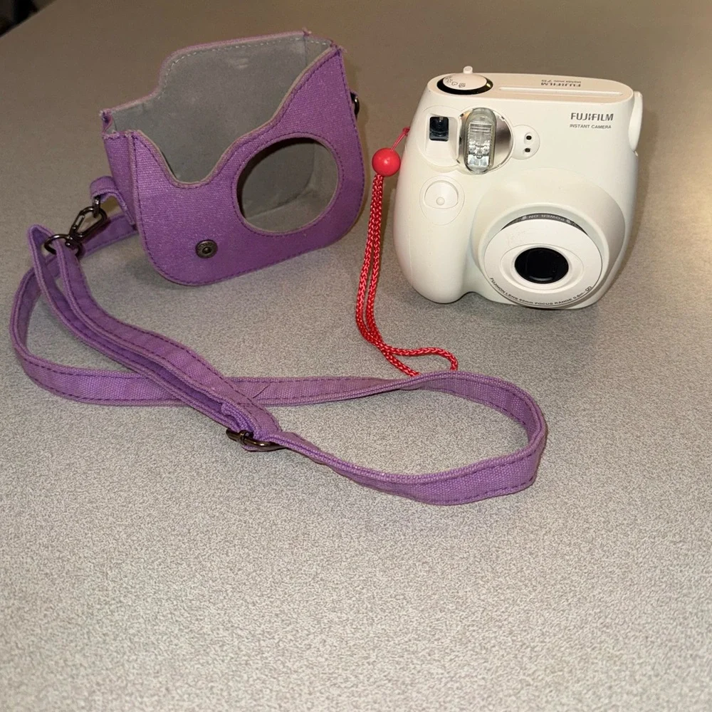 Fujifilm White and Purple Digital Camera Compact Design